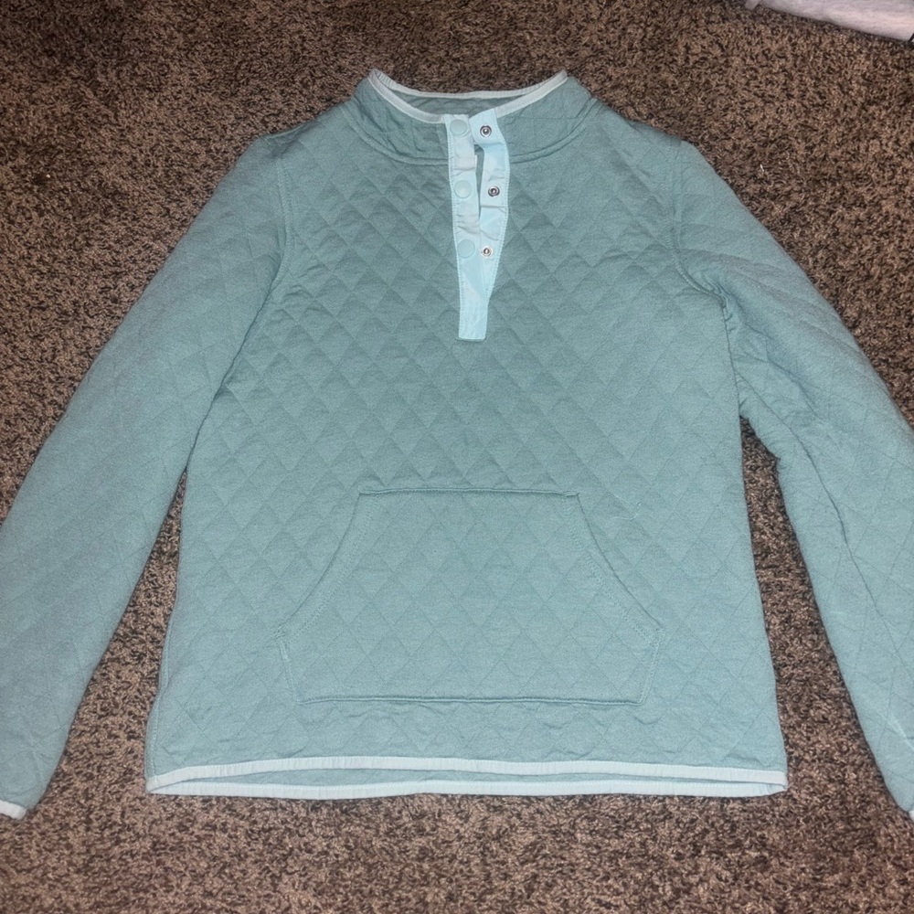 Cat & Jack Quilted Pullover in Teal and Light Blue